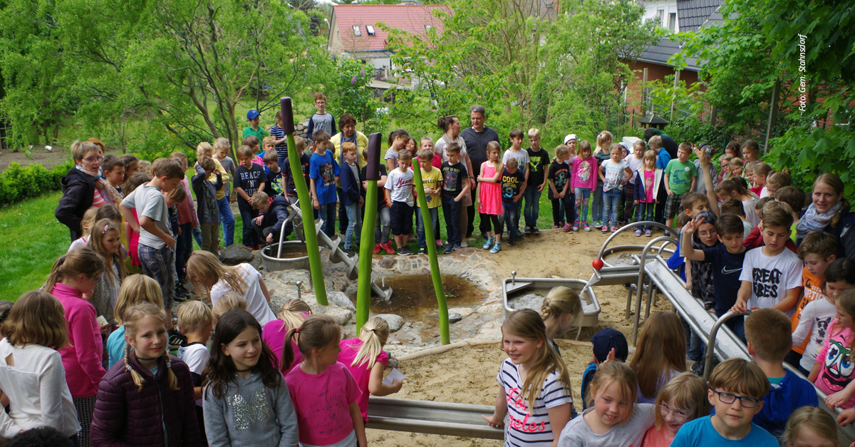 Lindenhof-Hort weihte neue Wasserspielanlage ein